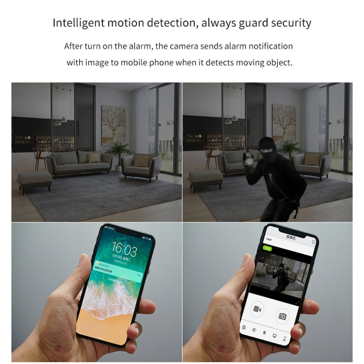 CAMSOY S8 HD 1280 x 720P 140 Degree Wide Angle Wireless WiFi Intelligent Surveillance Camera, Support Photosensitive Automatic Right Vision & Motion Detection & Loop Recording, S8 CAMSOY S8 HD 1280 x 720P 140 Degree Wide Angle Wireless WiFi Intelligent Surveillance Camera, Support Photosensitive Automatic Right Vision & Motion Detection & Loop Recording, S8